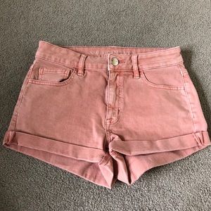AE salmon pink jean shorts size 4